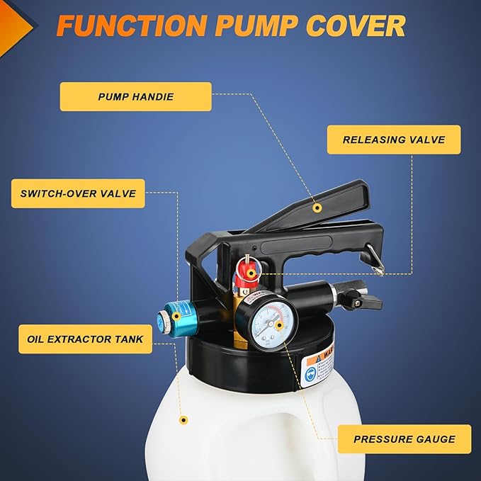 GOOACC Transmission Fluid Pump Kit 10L Automotive Pneumatic Oil Fluid Extractor ATF Refill Dispenser Transfer Pump with 15 ATF Filler Adapters 2.6 Gal 2 Way Vacuum Fluid Evacuator Oil Change Tool Set