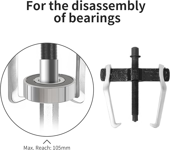 Beam 2 Jaw Puller 4" Universal Bearing Gear Pullers with 115mm Hexagonal Head Screw,High Carbon Steel Pullers,Adjuestable Pulley Removal Tool for Bearings/Flywheels/Pulleys Remove