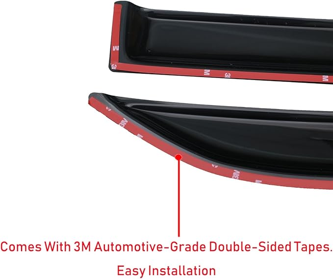 Lightronic Extra Durable Outside Mount Auto Vent Window Visor, Fits 1999-2004 Jeep Grand Cherokee, UV Protection Rain Guard, Original Wind Deflector, No-Drill Easy Install, Dark Smoke, 4-Pcs