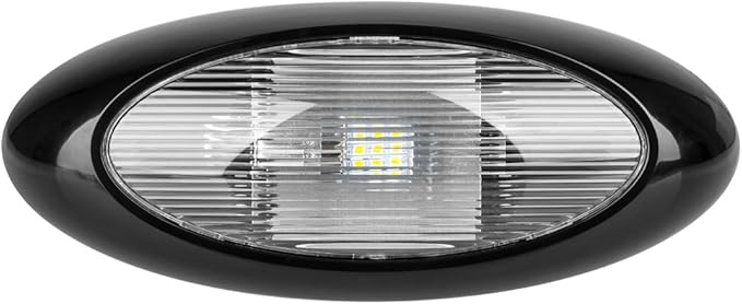 Lumitronics RV 12 Inch LED Oval Outdoor Exterior Scare/Porch Light - Clear Lens (Black)