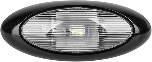Lumitronics RV 12 Inch LED Oval Outdoor Exterior Scare/Porch Light - Clear Lens (Black)