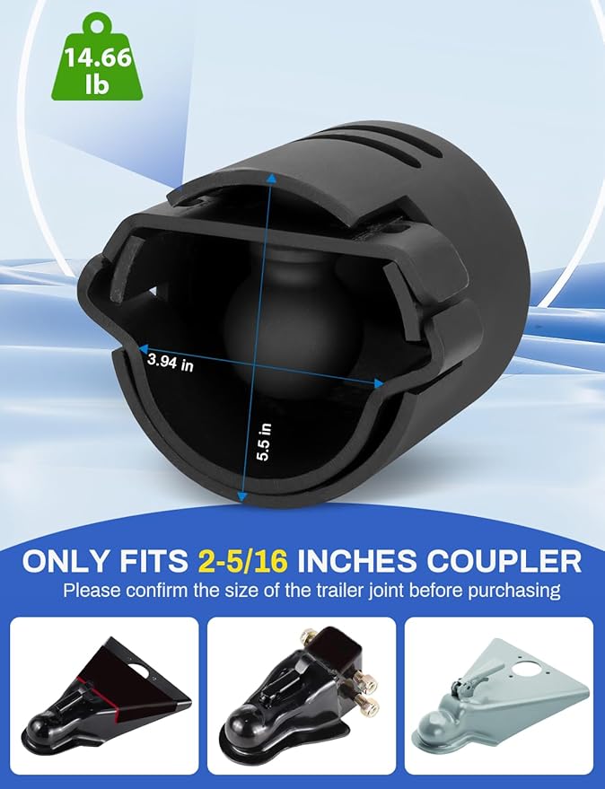 Trailer Lock Fits 2 5/16 Inch Couplers, Heavy Duty Trailer Coupler Lock, Trailer Anti Theft, Upgrade Steel Anti-Theft Structural, Trailer Hitch Locks 2 5/16 for Travel Trailers, Boats, Trucks, RV