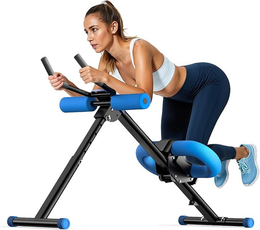 Ab Machine, Adjustable Ab Trainer Machine for Abs Workout at Home Gym, Foldable, Knee Protection, Abdominal Trainer for Stomach Workout