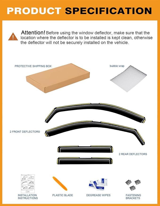 in-Channel Window Rain Guards Fit for Jeep Grand Cherokee 2011-2021 Limited Extra Durable Rain Guards Side Window Visors Deflectors Vent Visors Vent Shades Car Accessories -4 pcs