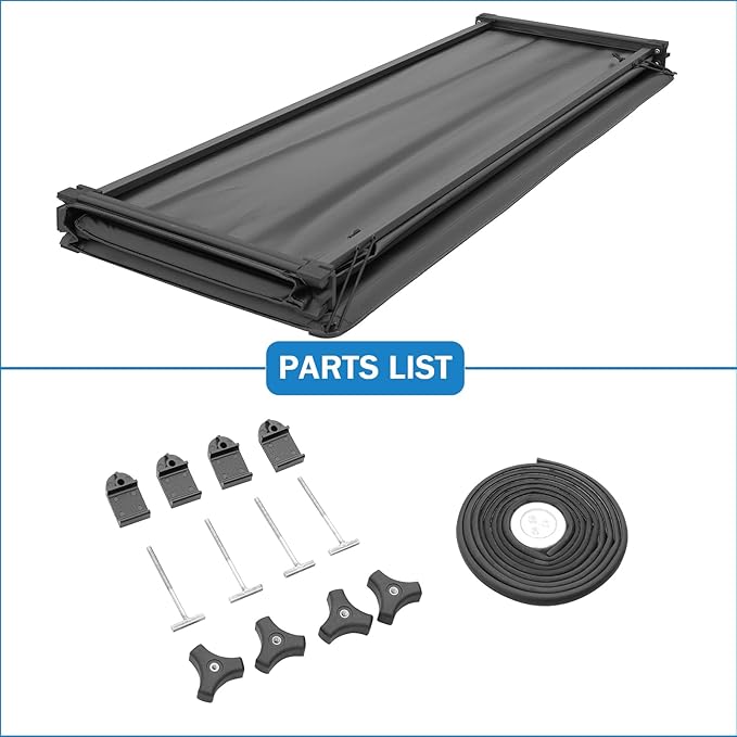 Soft Tri-Fold Truck Bed Tonneau Cover Compatible with 2016-2023 Toyota Tacoma 5FT Bed