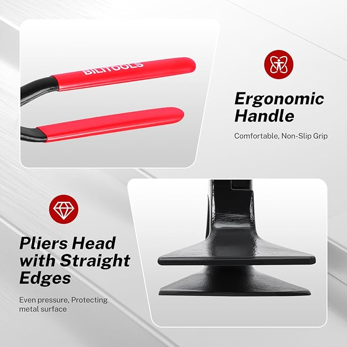 BILITOOLS 3-Piece Hand Seamer Sheet Metal Tools, Sheet Metal Bending Pliers Set Straight, 45° & 90° Bending Tool Comfort with Grip Handle