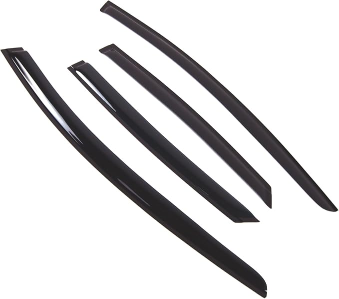 Tuningpros WD2-795B Dark Smoke 4 Pcs Set Window Visor (Outside Mount) Deflector Rain Guard Compatible with 2017-2018 Ford MKIII Sedan