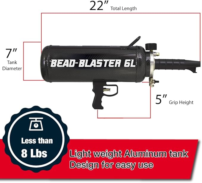 LAUCO Handheld Tire Bead Seater - Professional Automotive Tools, Carbon Fiber Bead Seater Blaster Tool with Rapid Air Release, Tire Inflator for Cars, Trucks, Commercial Vehicles (6 Liter)