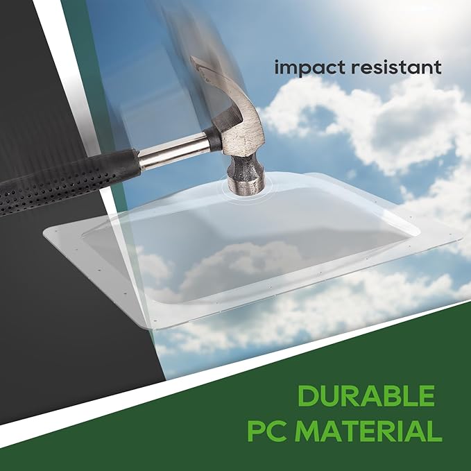 RVGUARD RV Skylight Replacement, 18" x 26" Outer Dimension Skylight Fits All Standard 14" x 22" Openings, RV Skylight for Camper Trailer Fifth Wheel Truck, UV Resistant, Impact Resistant, Clear
