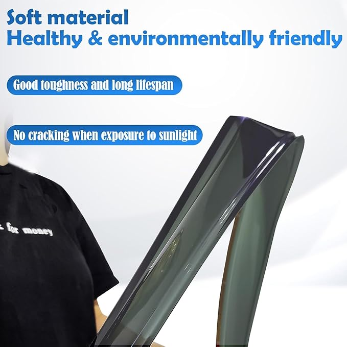 Window Rain Guards for 2019-2025 Dodge Ram 1500 Crew Cab(New Body Style), Tape-on Window Visors Wind Deflectors Shade Vent Sun Visors Rain Shields 2020 2021 2022 2023 2024, 4PCS