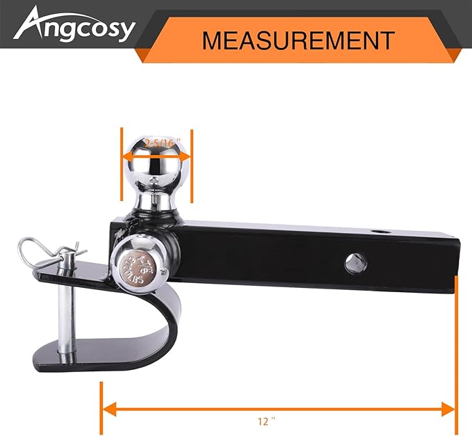 Multi-Function Hitch Ball Mount with Clevis and Pintle Hook Combo - 3 Ball Sizes for 2" Hitches, Up to 10K Towing Capacity