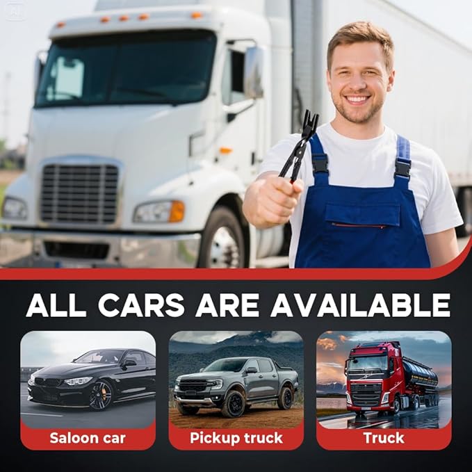 Panel Clip Removal Plier, Professional Automotive Door Panel Upholstery Trim Clip Removal Tool Plier, Remove Push Pin and Press in Trim Fasteners Lift Action, Car Accessories (1set)