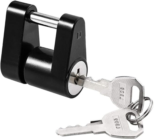 CZC AUTO Black Trailer Hitch Coupler Lock, Dia 1/4 Inch, 3/4 Inch Span for Tow Boat RV Truck Car's Coupler (1 Pack, Black)