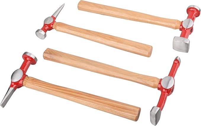 DAYUAN 9 pcs heavy duty Auto Body Repair Tool, Fender Repair Kit Carbon Steel Hammer Dolly Set Dent Hammer Set with Hickory Handle