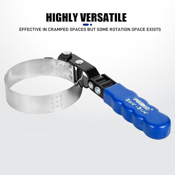 Small Swivel Oil Filter Wrench, Oil Fliter Removal Tool Fit 2-3/4" to 3-1/4" (70-83mm) Filters for Easily Remove Oil Filter