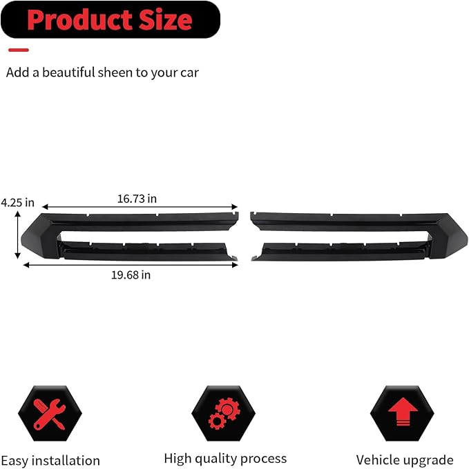 RT-TCZ Front Grille Inserts Trim Cover Grill Frame Decoration Exterior Accessories for Toyota 4Runner 2024 2025 (Black)