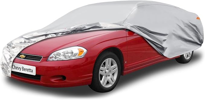 Waterproof Car Cover for Chevrolet Chevy Beretta, 5 Layers Compatible with Chevrolet Chevy Beretta All Weather, Snowproof Windproof Rain Ice Sun UV Protection