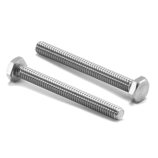 1/4-20 x 2-3/8" Hex Head Screw Bolt, 10Pcs 18-8 (304) Stainless Steel, Fully Threaded, Plain Finish, by SG TZH
