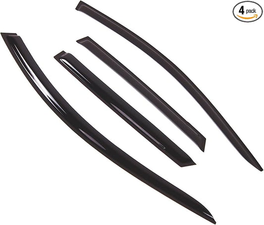 TuningPros Outside Mount Window Vent Visors Rain Guards Compatible with Mazda CX-5 2013-2017 | Side Window Wind Deflectors Rain Shields | Smoke Tinted, 4 Pcs Set, DGWV-715