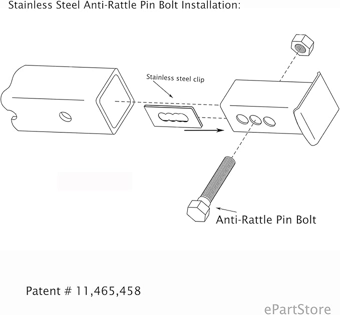 eVerHITCH USA Stainless Steel Flag Emblem Metal Hitch Cover with Pin Bolt (Fits 2" Receivers, Black)