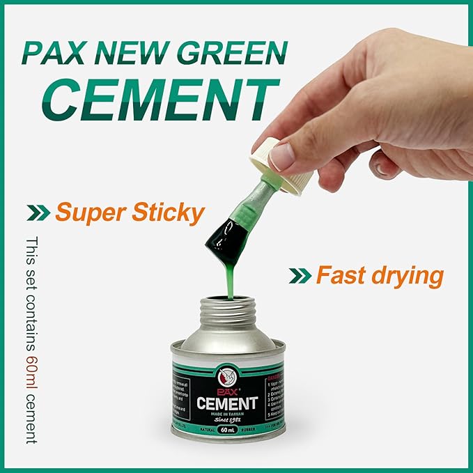 PAX 30Pcs 32mm Dia Round Universal Tube and Tire Patch Kit, with 1Pc 60ml Green Cement for Radial and Bias Tire Repair, Bike, Motorcycle, Automobile, Inflatable Rubber