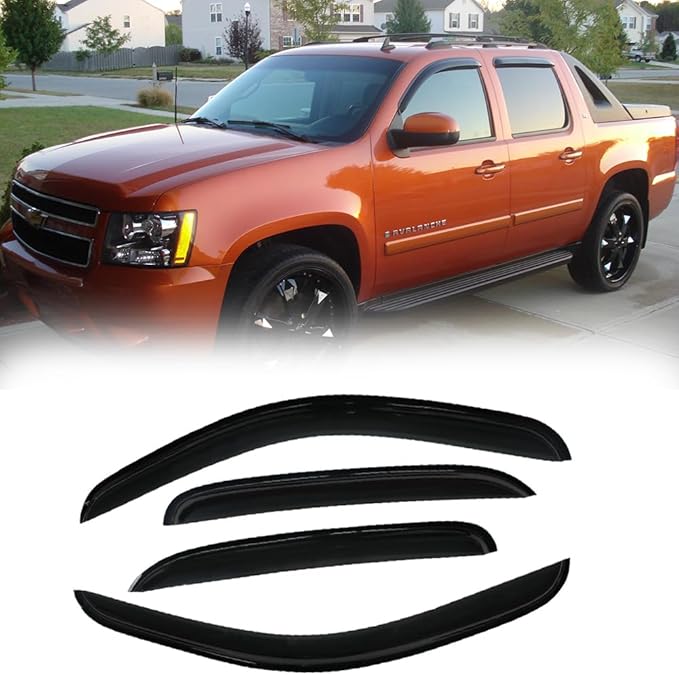 94515 Window Visor Wind Deflectors for 2007-2014 Chevy Silverado/GMC Sierra 1500/2500HD/3500HD Crew Cab & Yukon XL/Suburban/Avalanche,Rainproof Sunproof Protective Replacements Rain Guards