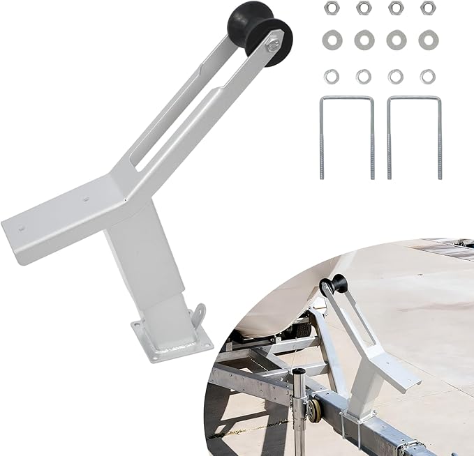 Boat Trailer Winch Post with Roller, Boat Trailer Winch Stand Fit 3" W X 4" H Boat Trailer Drawbar, Height Adjustable Boat Winch Mounts for Fishing Boat,Sail Boat