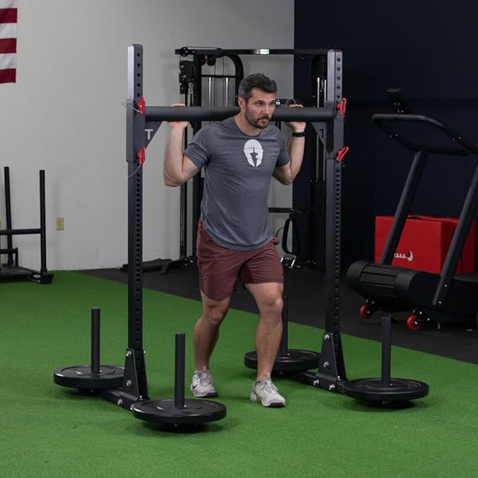 Titan Fitness T-3 Series Short 72" Strongman Yoke, 750 LB Capacity, Multi-Functional Stand for Yoke Carry, Squat Rack, Push/Pull Sled, Fat Bar Pull-Up Station, Workout Equipment for Home or Garage Gym