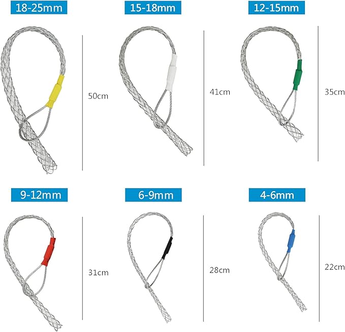 12-15MM Cable Puller Socks Wire Mesh Puller Socks Pulling Grip Mesh Wave Cable Pulling Sock