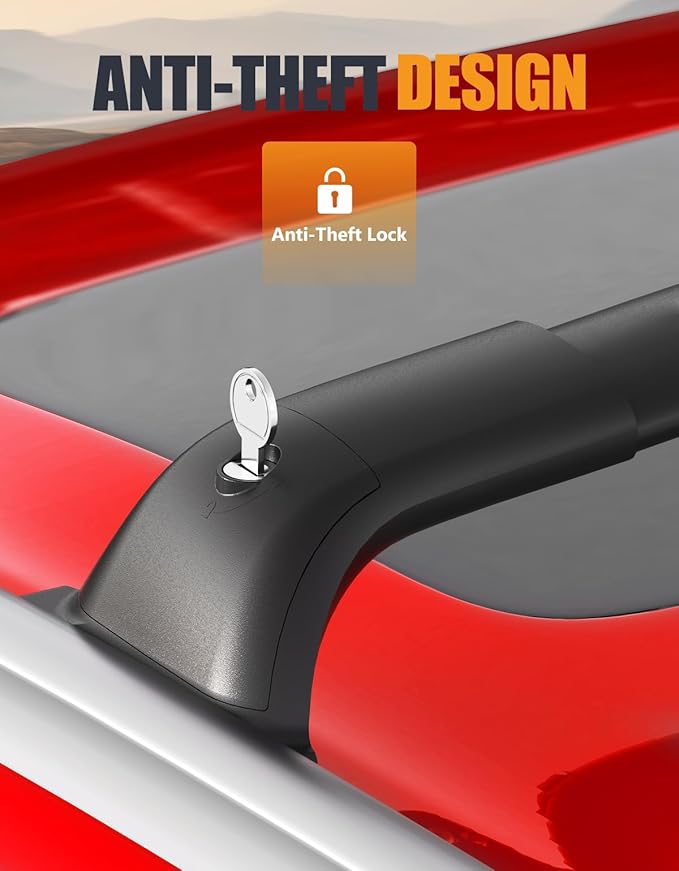 KINGGERI 260lbs Lockable Roof Rack Cross Bar Compatible with Honda Prologue Touring 2024 2025 2026 with Side Rail, Heavy Duty All Aluminum Crossbars Rooftop Cargo Basket Luggage Kayak Canoe Snowboard