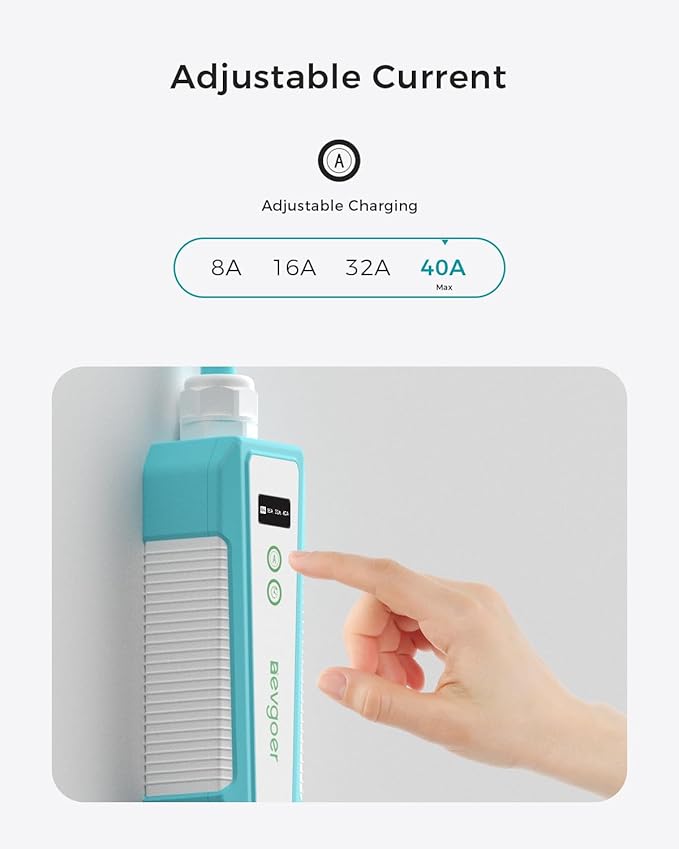 Level 2 EV Charger, 40A 240V Portable EV Home Charging Station, Schedule Time 8-40A Adjustable Current Electric Vehicle Charger Compatible with All J1772 EVs (20 ft)