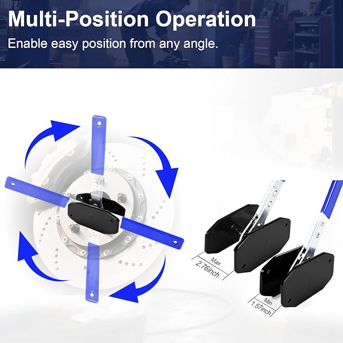 Brake Caliper Compression Tool with 2 Hanger Hooks, 360° Adjustable Piston Caliper Piston Compressor Tool for Pressing Pistons, Replacing Pads, Repairing Cylinders