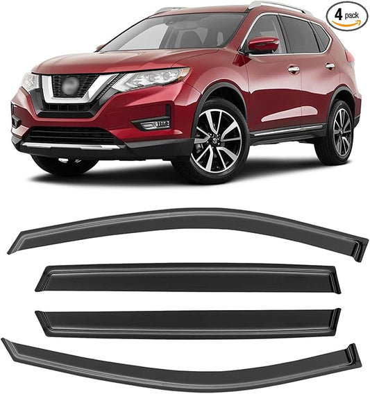 Window Rain Guards for 2014-2020 Nissan Rogue(Exclude Rogue Sport Models), Window Visor Guard Vent Wind Shade Deflector Rain Shield Protector Sun Visor for 14-20 Nissan Rogue, Outside-Mount, 4PCS