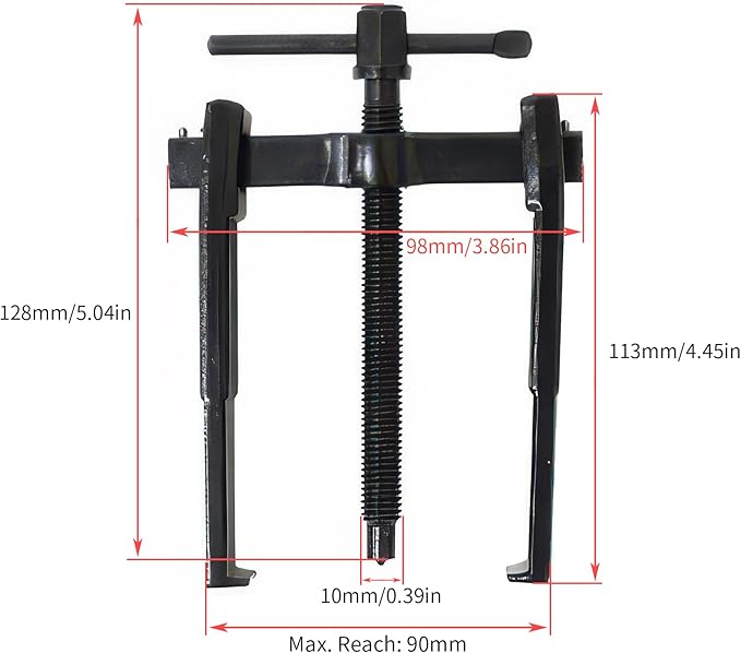 Beam 2 Jaw Puller 3.5" Universal Bearing Gear Pullers with 128mm T-Shaped Screw,High Carbon Steel Pullers,Adjuestable Pulley Removal Tool for Bearings/Flywheels/Pulleys Remove