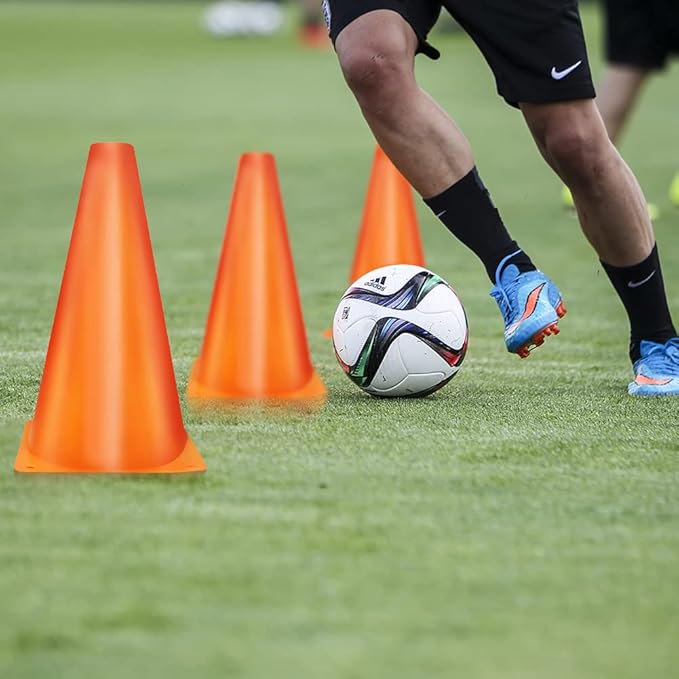 Cones Sports 9 Inch, 15 Pack Training Cones for Soccer Practice, Agility Field Cone Set for Drills Football Basketball, Plastic Cones for Outdoor Indoor Games