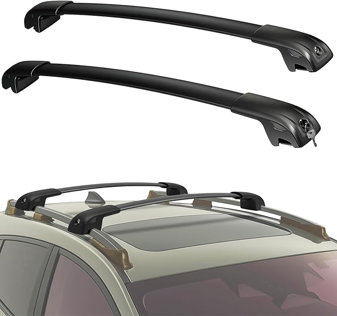 Lockable Roof Rack Crossbars Compatible with 2018-2026 Volkswagen Tiguan, 2022-2026 VW Taos & 2024-2026 Subaru Crosstrek Wilderness, 300lbs Capacity Aluminum