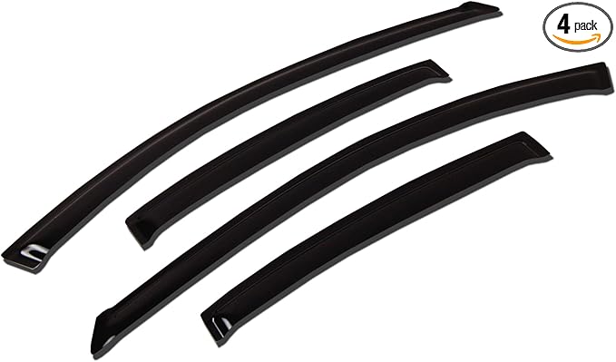 Tuningpros WV-302 Outside Mount Window Visor Deflector Rain Guard Dark Smoke 4-pc Set, Compatible with 2004-2009 Mazda Mazda3