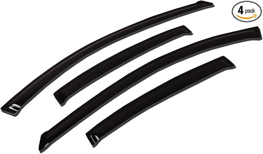 Tuningpros WV-302 Outside Mount Window Visor Deflector Rain Guard Dark Smoke 4-pc Set, Compatible with 2004-2009 Mazda Mazda3