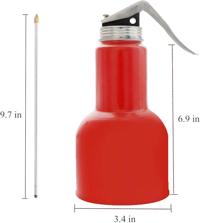 High Pressure Pistol Hand Pump Oil Can,with Handle and 9.65" Metal Spout(16 oz/500ML)