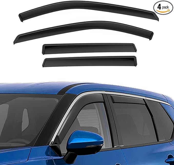 in-Channel Rain Guards Fit for Rogue 2021-2025, Extra Durable Side Window Deflectors, Wind Deflectors Rain Guard Black 4 Pack