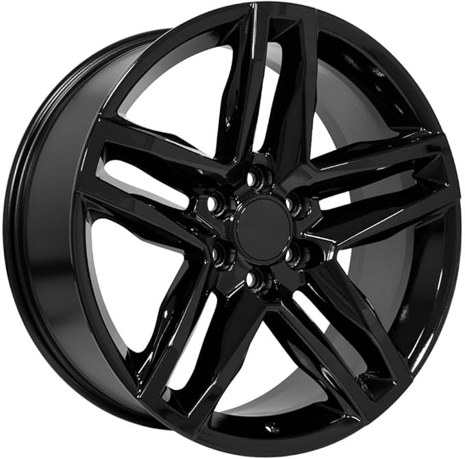 OE Wheels CV34 22 Inch Rims and Tires Fit Silverado 1500 Trail Boss Style 6x139.7 22x9 Gloss Black - Hollander 5911 - Eagle Touring 285/45-22 (Set of 4)
