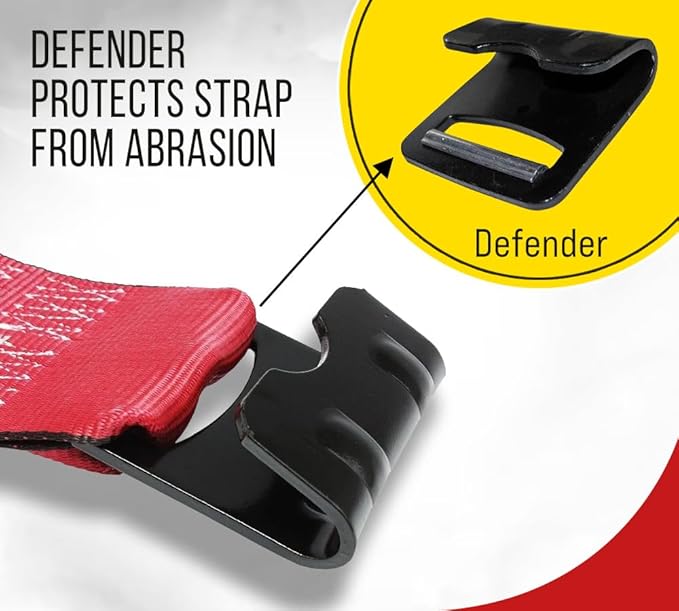 Mytee Products Kinedyne Winch Straps 4" x 30" Red Heavy Duty Tie Down with Flat Hooks WLL# 5400 lbs | 4 Inch Cargo Control for Flatbed Truck Utility Trailer (20 Pack)