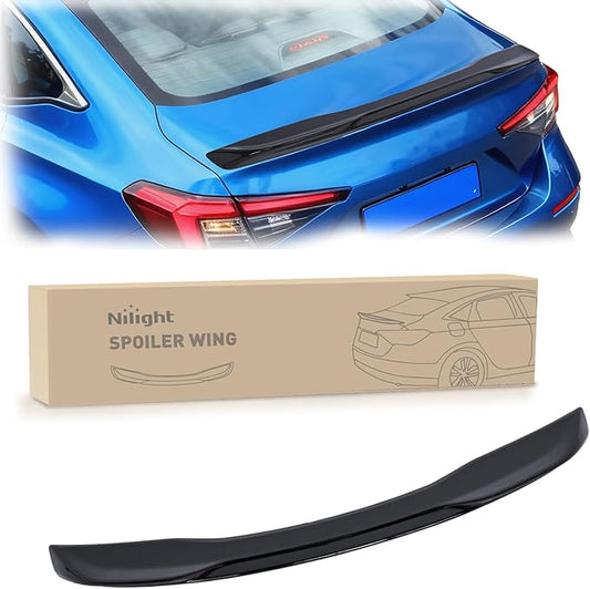 Nilight Spoiler Fit for Honda Civic Sedan 2022 2023 2024 2025 22 23 24 25 Spoilers for Cars Rear Spoiler Wing ABS Sporty Appearance Rear Trunk Lip Accessories No-Drill Installation, Glossy Black