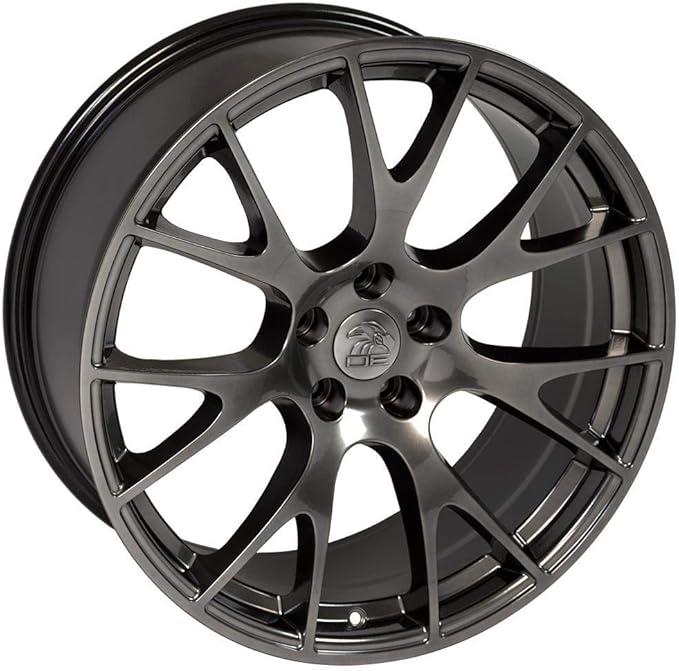 OE Wheels DG69 22 Inch Rims and Tires Fit Ram Hellcat Style 5x139.7 22x10 Gloss Hyper Black - TerraMax RT 33x12.50/22 (Set of 4)