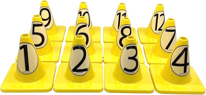 LVL10 Pro Training Cones - 6" Soccer Training Cones for Sports - for Basketball, Football, Basketball and Agility Drills - Soccer Field Markers That Won't Crack, Slide or Fly
