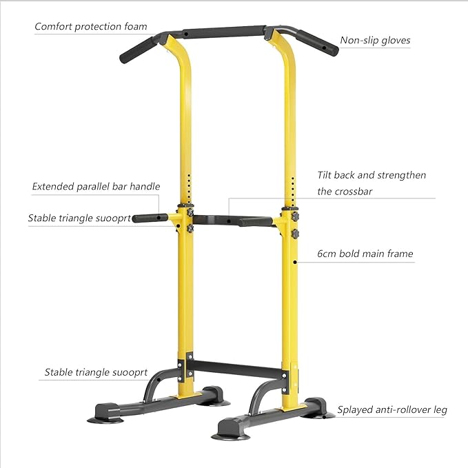 Multi-Functional Power Tower for Home Gym: Adjustable Pull Up & Dip Station with 400 LBS Capacity, Space Saving Strength Training Equipment for Men and Women