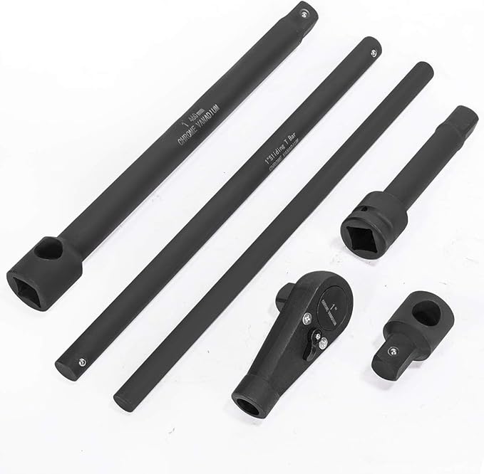 Stark USA 21-Pieces Metric Jumbo Assortment Impact Socket Set 1-inch DR Deep MM Drive Extension Bar with 27mm to 80mm Case