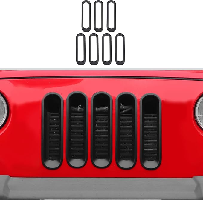 JK Grill Inserts Front Grille Mesh no Mesh Cover Guard for Jeep Wrangler JK 2007-2017 Clip-on Grille Accessories