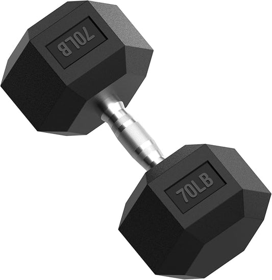 PAPABABE HEX Dumbbell Set 2.5-125lb, Rubber Encased Home Gym Dumbbells, Exercise & Fitness Weights Dumbbells for Women & Men, Hand Weight for Strength Training