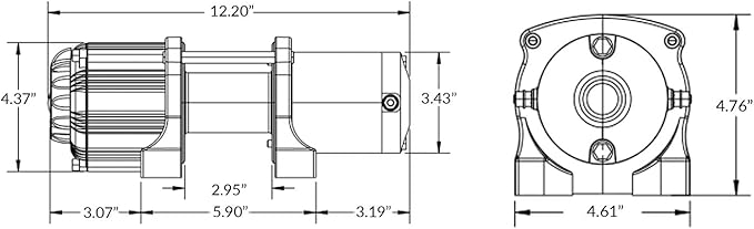 SuperATV 6000 lb Black Ops Winch with Heavy Duty Winch Mounting Plate Compatible with 2014+ Honda Pioneer 700/700-4 | Complete Kit Ready for install